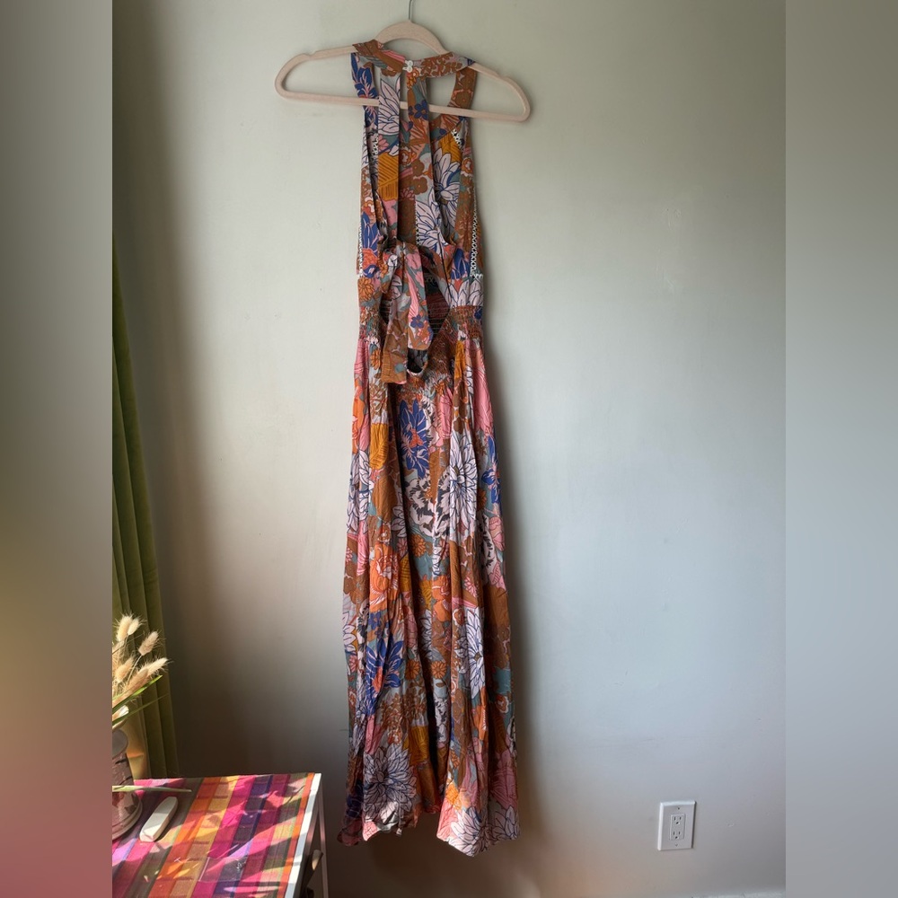 Petal & Pup Newell Orange Colorful Floral Maxi Dress L - Picture 5 of 13